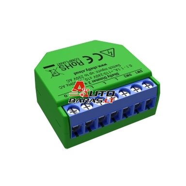 Wi-Fi valdomas dimeris Shelly Dimmer 2 (1 kanalo, 50-200VA / 10W – 200W led lempoms) Wi-Fi valdomas dimeris Shelly Dimmer 2 (1 kanalo, 50-200VA / 10W – 200W led lempoms)