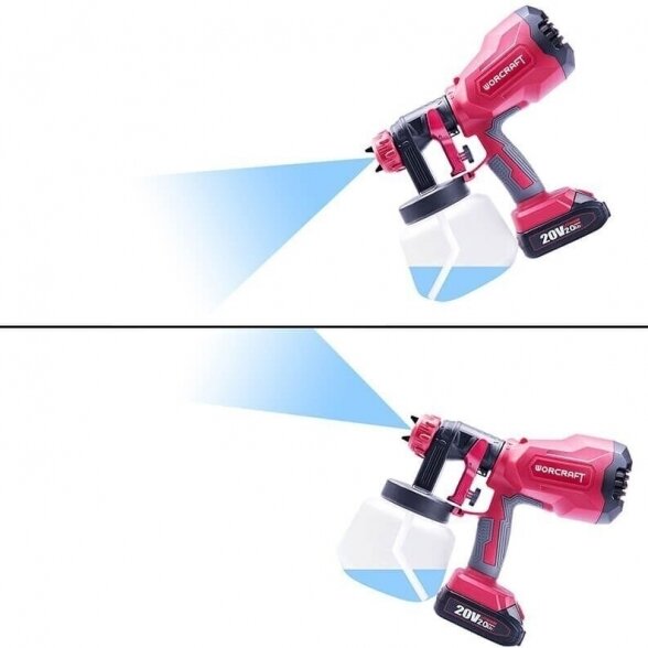 WORCRAFT AKUMULIATORINIS PULVERIZATORIUS Ø1.8MM, Ø2.6MM 20V LI-ION 7