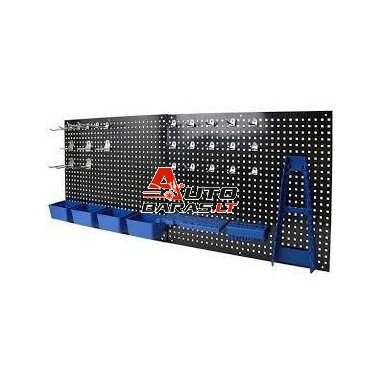 XL TOOLS Įrankių stendas - 2 perforuotos plokštės + 32 laikiliai