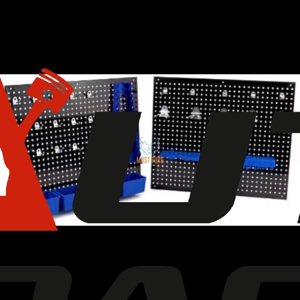XL TOOLS Įrankių stendas - 2 perforuotos plokštės + 32 laikiliai 1