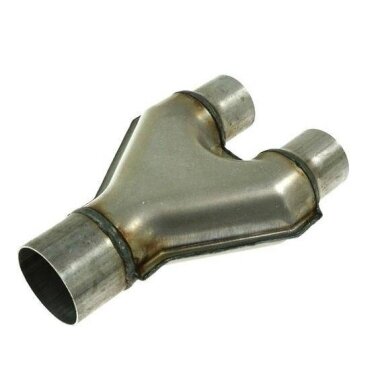 Y-PIPE 1x IN 76mm ir 2x OUT 57mm nerūdijančio plieno