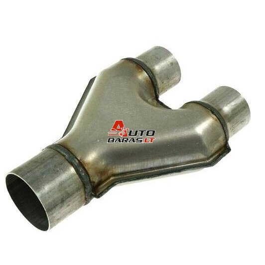 Y-PIPE 1x IN 63mm ir 2x OUT 51mm nerūdijančio plieno