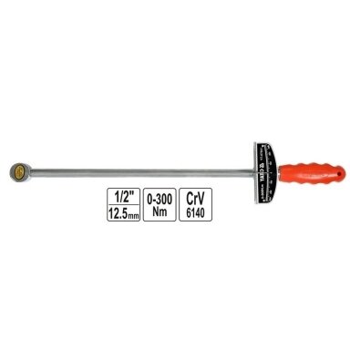 YATO 1/2" DINAMOMETRINIS RAKTAS ŠVYTUOKLINIS 0-300NM YATO 1/2" DINAMOMETRINIS RAKTAS ŠVYTUOKLINIS 0-300NM