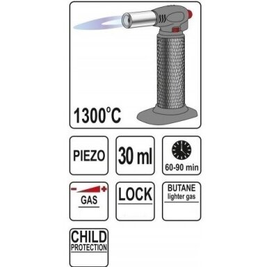 YATO DUJINIS DEGIKLIS SU PIEZO UŽDEGIMU 1300°C YATO DUJINIS DEGIKLIS SU PIEZO UŽDEGIMU 1300°C