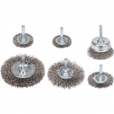 YATO ŠEPEČIŲ VIELINIŲ SU KOTELIU RINKINYS (6VNT) INOX