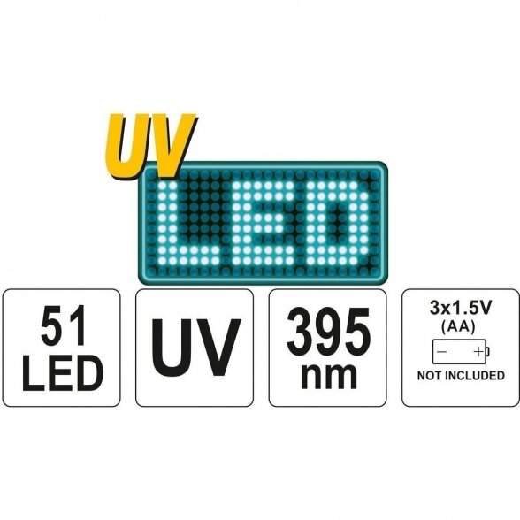 YATO PROŽEKTORIUS LED51+UV IR AKINIAI KONDICIONAVIMO SISTEMOS NUOTĖKIO APTIKIMUI 1