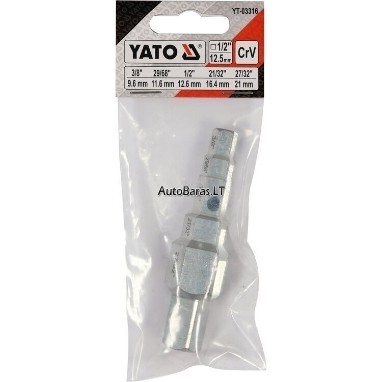 YATO RAKTAS PAKOPINIS TERKŠLEI SU KIAURYME 1/2" (3/8", 29/68", 1/2", 21/32", 27/32") 2