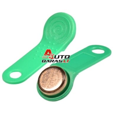 Žalias dallas raktas iButton DS1990A-F5 su laikikliu Žalias dallas raktas iButton DS1990A-F5 su laikikliu