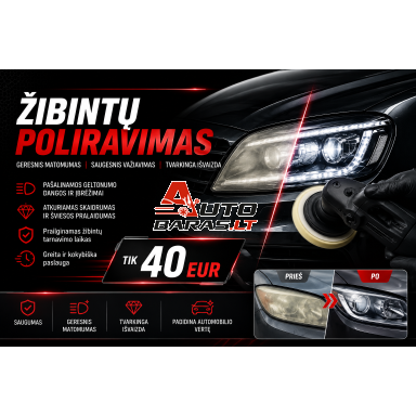 Žibintų poliravimas - komplektas 30/40eur ir kėbulo dalių (KAUNAS - RINGAUDAI)